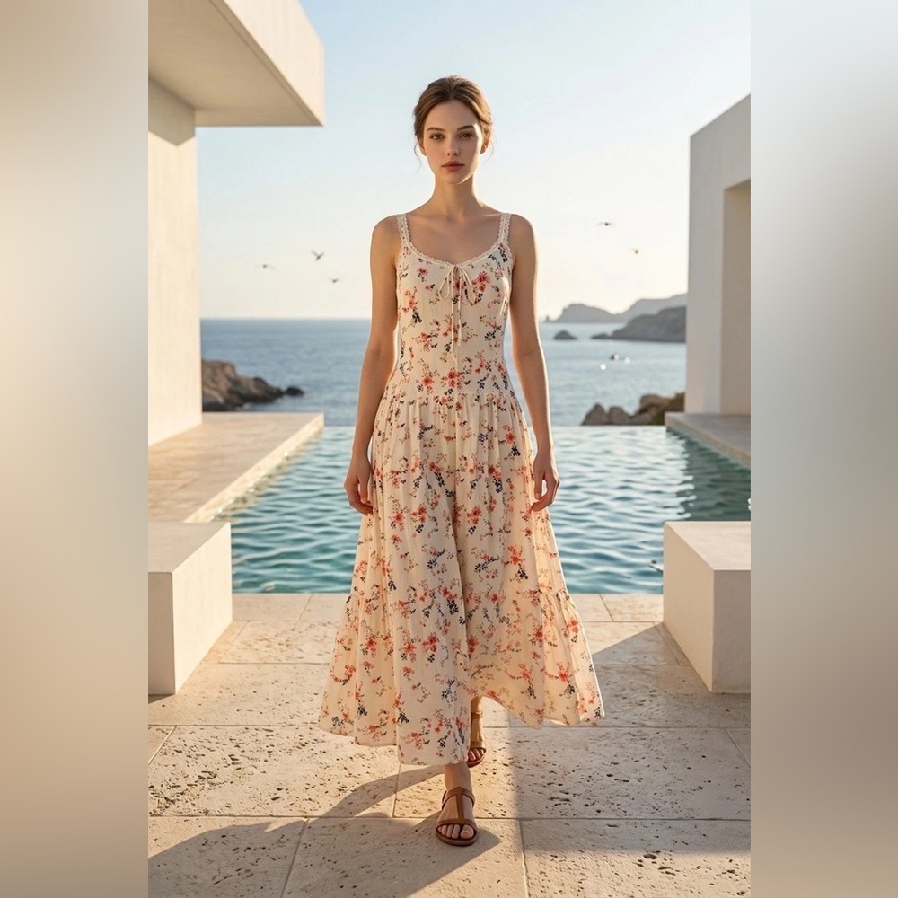 Caroline Constas Floral Maxi Dress – Women's Sz M – NWT | Resort Vacation - Picture 3 of 7